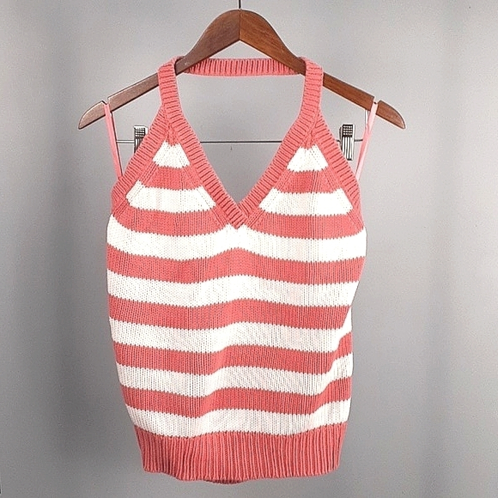 Old Navy Y2K Striped Ribbed Sweater Halter Top